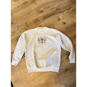 SANSEGAL XL vintage VTG oversized embroidered crewneck Sitka Alaska Pullover